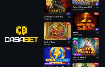 Enjoy a wide selection of slot games at Casabet